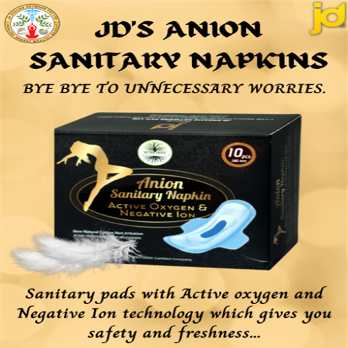 JD BLISS VEDA ANION SANITARY NAPKINS WITH ACTIVE OXYGEN & NEGATIVE ION